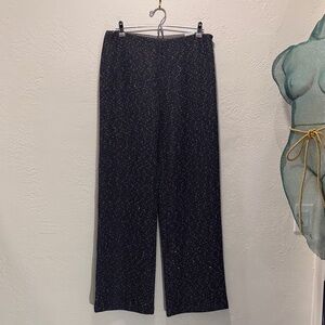 NWT J.McLaughlin Carter Knit Navy/Dk Charcoal Wide Leg Trousers Size 8